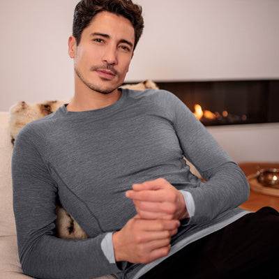 Merino Pyjamas Herren || Dark grey melange